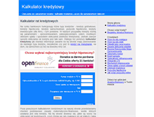 Tablet Screenshot of kalkulatorkredytu.info